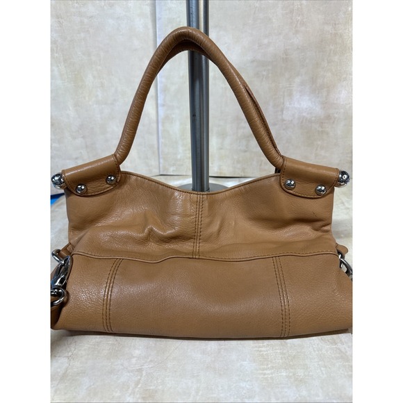 Valentina Brown Leather‎ Satchel Shoulder Bag GORGEOUS! Silver Hardware - Picture 3 of 5